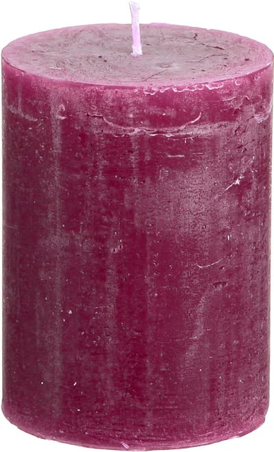 Effen pilaarkaarsen, paarse bes, 60x80mm, 4 stuks - decoratief, lange
