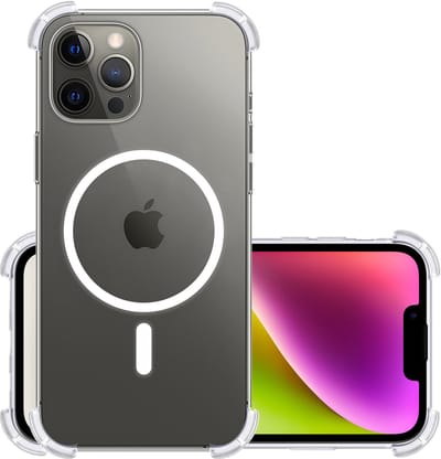 Hoesje - Geschikt voor Apple iPhone 14 Pro - Magsafe Compatible - Sterk & Shockproof - Back Cover - Shock Proof Case - Telefoon Hoes Shockproof - Transparant