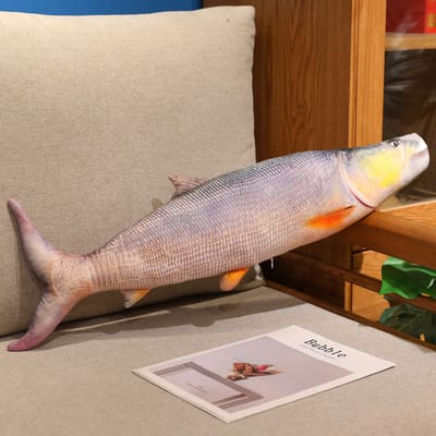 Gesimuleerd Vis Kussen Zacht Knuffeldier Meerval Slakop Fun Kussen Kinder Verjaardagscadeau Huisdecoratie Bank Bed Rust Kussens 40cm gray