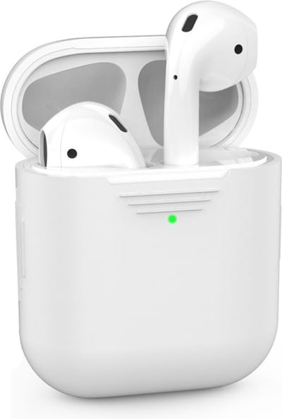 Coverup Hoesje - Geschikt voor AirPods 1 & 2 Hoesje - Coverup Siliconen Case - Wit