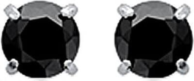 Amanto Oorbellen Dynah Black - 925 Zilver Gerhodineerd - Zwart - ∅4mm