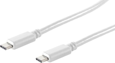 USB-C naar USB-C kabel - USB3.2 (tot 10 Gbit/s) - PD tot 20V/3A / wit- 1 meter