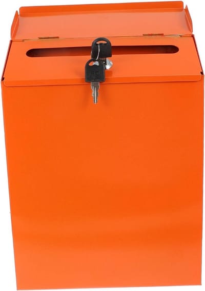 Brievenbus - Wanddecoratie brievenbus - Briefpost ontvangen - Met slot - 30x22.5x6.5cm - Oranje