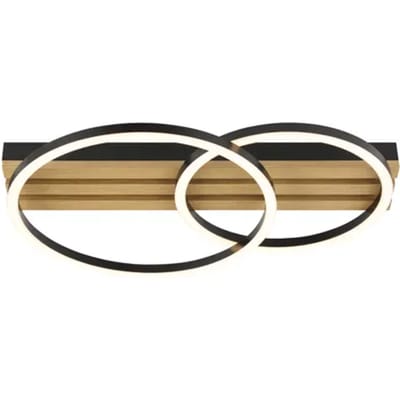 Brilliant Plafondlamp Calma - Zwart - Hout - Warm Wit - 21w