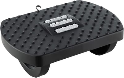 Voetsteun Bureau - Voetenbankje - Comfortabel Zitten - Met Rolmassage - 33x23.5x12cm - Zwart