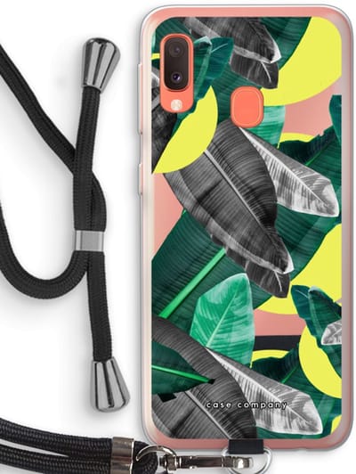 Case Company® - Hoesje met koord geschikt voor Samsung Galaxy A20e hoesje met Koord - Fantasie jungle - Telefoonhoesje met Zwart Koord - Bescherming aan alle Kanten en Over de Schermrand
