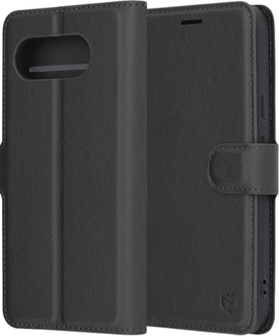 Hoesje geschikt voor Google Pixel 9a - Techsuit Leather Folio Book Wallet Case - Zwart