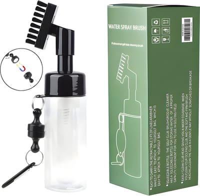 Stripe water golfborstel met magneet, transparante fles, club cleaner