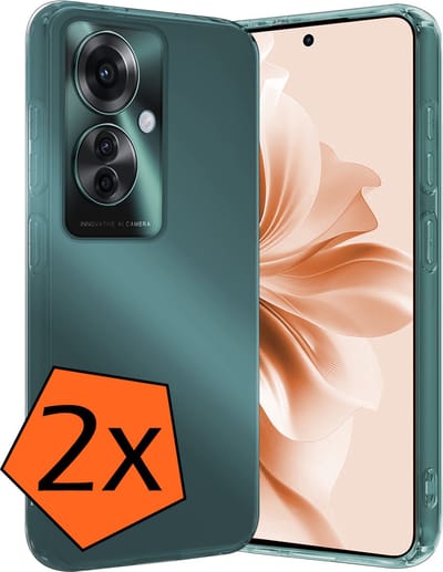 Hoes - 2 Stuks - Geschikt voor OPPO Reno 11F - Sterk & Shockproof - Case Siliconen - Back Cover - Telefoon Hoes - Transparant