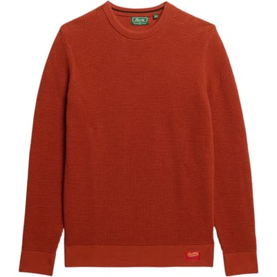 Superdry - Gebreide trui met ronde hals en textuur - Heren - Sweaters