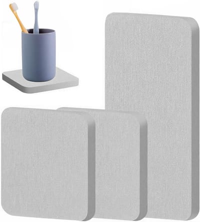 Set van 3 Waterabsorberende Steen Coasters, Ideaal voor Dranken, Handzeep en Planten, Antislip Onderzetters voor Thuisgebruik