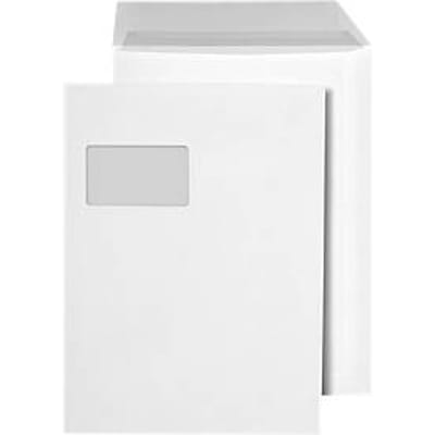 Verzendenveloppen, C4, met venster, wit, 250 st.
