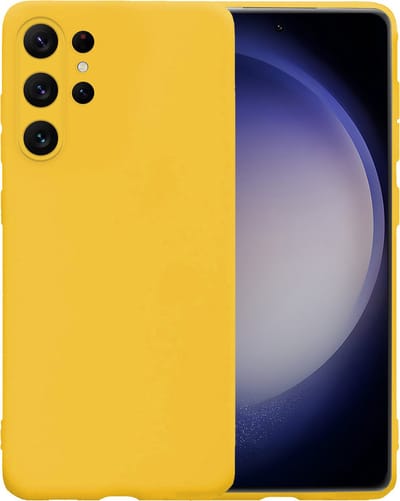 Hoesje - Geschikt voor Samsung Galaxy S23 Ultra - Sterk & Shockproof - Siliconen Case - Hoes Cover - Telefoonhoes - Geel