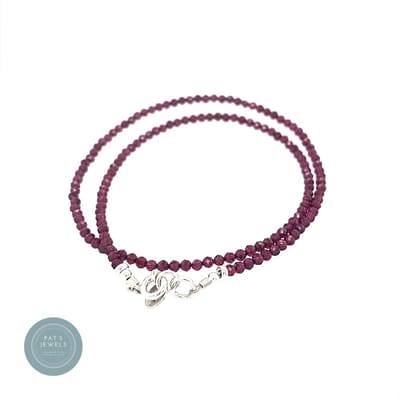 Pat's Jewels Kralen ketting dames- Granaat - Edelsteen - Natuursteen ketting - Geboortesteen Januari