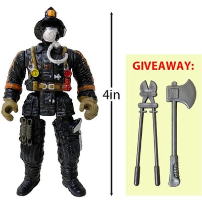 4 inch Brandweerlieden Brandweerman Actiefiguren Werker Mannen Soldaat Speelset Model Speelgoed Figuur Gereedschap voor Kinderen Jongen Kind Kerstmis Hoge Kwaliteit Cadeau