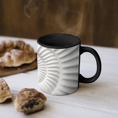 Magische Mok - Foto op Warmte Mokken - Koffiemok - Schelp - Spiraal - Wit - Magic Mok - Beker - 350 ML - Theemok