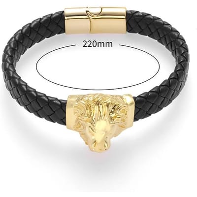 Bracelets Tressés pour Hommes Européens et Américains et Bijoux en Corde de Cuir Accessoires pour la Main black