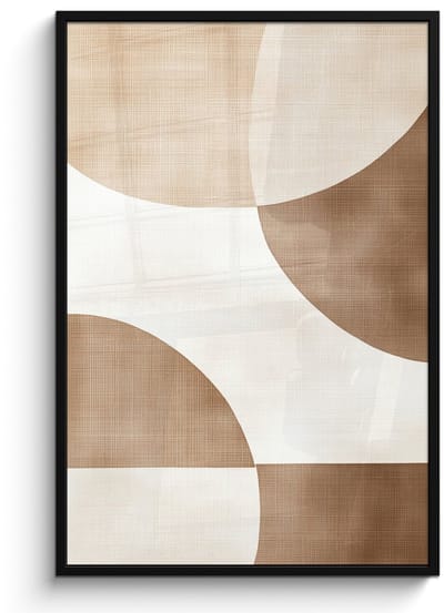 Poster in lijst - Fotolijst 80x120 cm - Posters - Snijdende cirkels - Overlappende vlakken - Posterlijst zwart - Decoratie - Wanddecoratie woonkamer - Muurdecoratie slaapkamer