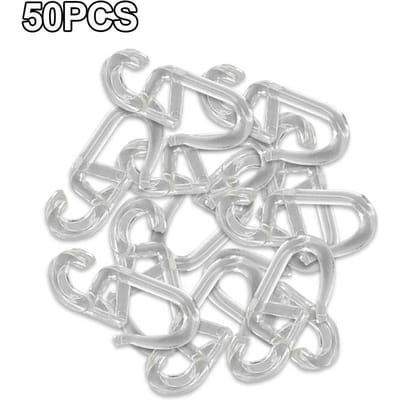 50 pièces Crochets Pliants pour Rideaux Support de Rideau de Fenêtre Crochets de Suspension Clip à Tension Forte Support pour Tringles Rails Accessoires d'Usage Domestique