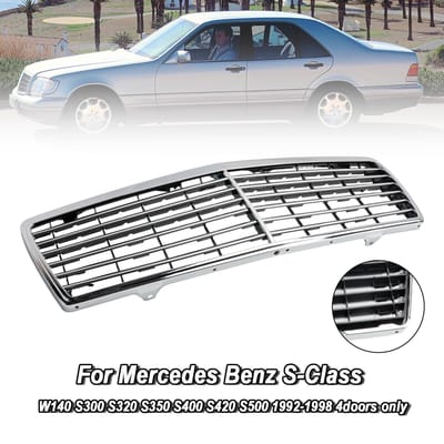 Chroom Voorbumper Rooster Grille Past op Mercedes Benz S-Klasse W140 1992-1998 gray