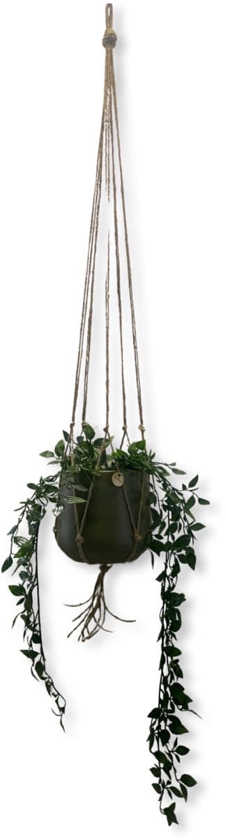 Minimalistische Plantenhanger - Jute - 120 cm lang - Geschikt voor Pot met Diameter t/m 20 cm - Handgemaakt in ons Macramé Atelier - Prijs per Stuk - Let op: Exclusief Pot - Inclusief Verzendkosten