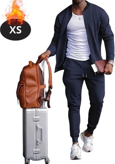 Nivard Joggingpak - Huispak - Volwassenen - Trainingspak - Comfortabel - Joggingsbroek - Tracksuit - Heren - Casual - Marineblauw - XS