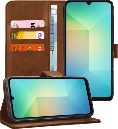 Hoesje geschikt voor Samsung Galaxy A06 - Portemonnee Book Case Bruin