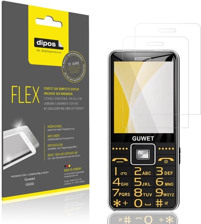 dipos – 2x Beschermfolie geschikt voor Guwet G600 | 3D Full Cover Screenprotector | 100% Passend