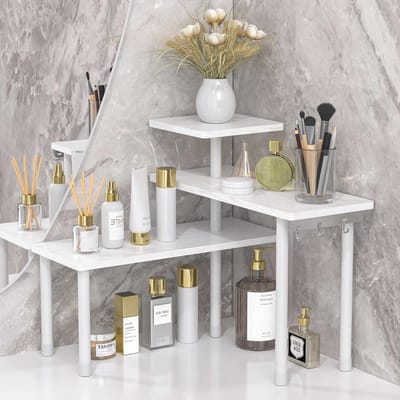 Badkamer Organizer Hoekplank - 3 Tier Beweegbare Make-Up Organizer