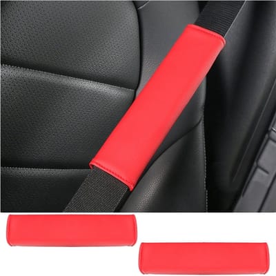Dailygoods- Veiligheidsgordel Schoudervullingen - 2 Stuks - Duurzaam PU-leer - Comfortabel - Antislip - Bescherming tegen Wrijving - Universele Toepassing - Gordelbeschermer