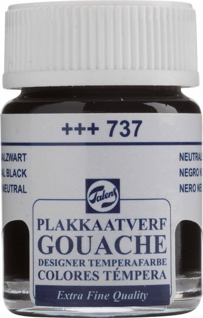 Plakkaatverf Extra Fijn neutraalzwart, potje 16ml