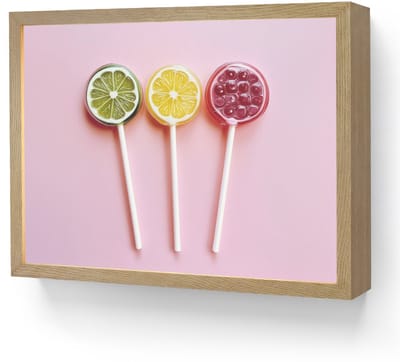 Wandlamp 40x30 cm - Oplaadbaar - Lolly - Snoep - Citrus - Wandlampen binnen woonkamer - Slaapkamer lamp - Decoratieve nachtlamp - Vloerlamp draadloos