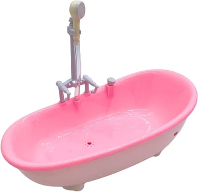Poppenbadje Elektrisch - Miniatuur Bad - Poppenhuis Inrichten - Werkende Douchekop - 16.5 cm - Zilver