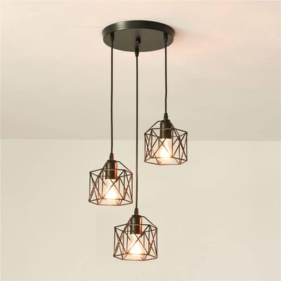 hanglamp - 15cm - Medium - E27 - 3 lampen - metalen kap - Lijnlengte 1.2m - voor eetkamer woonkamer keuken hal - Lamp Niet Inbegrepen