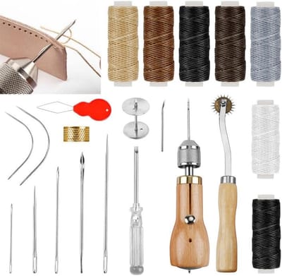 Solidchoice - Leren Naaiset 21-delig voor Creatieve Klussers