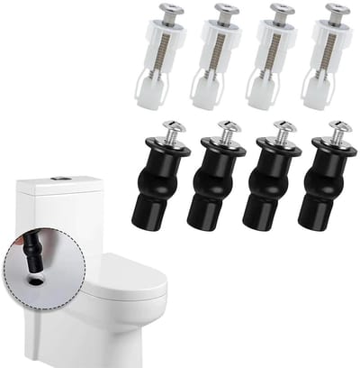 Toiletbrilbevestigingen - WC-bril scharnieren - Reparatie en Montage - Roest- en corrosiebestendig - 8 stuks - Meerkleurig