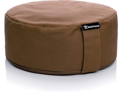 Rond Yogakussen - Meditatiekussen Zitkussen - Ontspannen Zitten - Natuurlijke Vulling - 31x13cm - Bruin