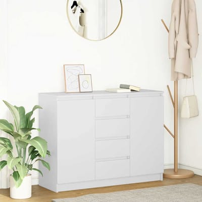 vidaXL - Dressoir - met - lades - 100,5x35x76 - cm - spaanplaat - wit