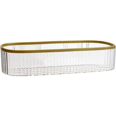 Organisateur Mural en Plastique Blanc Transparent Adhésif Clair Sans Perçage pour Salle de Bain white