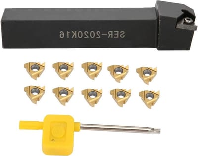 Complete Set van 10 Draad Snij- en Boorgereedschappen voor CNC Draaibank met 16ER AG60 Snij-inserts en Wrench voor Precisiewerk en Metalen Bewerking