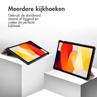 imoshion Tablet Hoes - Geschikt voor Xiaomi Redmi Pad SE - Trifold Bookcase - Rosé goud