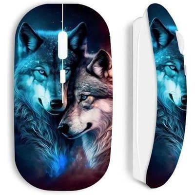 Souris - Maniacase - Peinture diamant Loups - Sans Fil - Design - Ergonomie