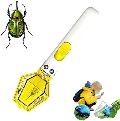 Insectenvanger met 6x vergrootglas- Lange Steel - Spinnenvanger - Vliegenvanger - Insectenpotje voor kinderen - Insect catcher - Insectenkijker - Insectendoos - Insectenzuiger - Insectenpotje - Spinnen verjager - Wespenval - Wespenverjager - Wit