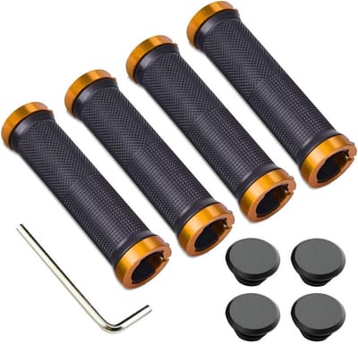 Ergonomische Fietshandvatten voor Mountainbikes - Antislip Rubber, Dubbel Vergrendeling, 22mm Diameter, Ideaal voor BMX en MTB