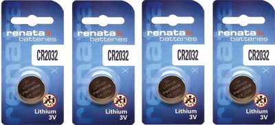 deGaragedeurExpert – Set van 4x CR2032 batterijen – Originele Renata CR2032 3V knoopcelbatterijen