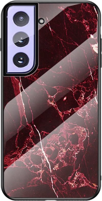 Coverup Hoesje - Geschikt voor Samsung Galaxy S21 Hoesje - Coverup Marble Glass Back Cover - Rood
