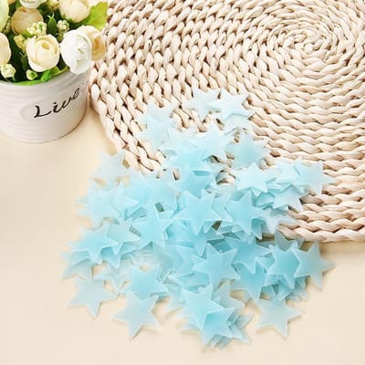 Glow in the Dark Stars | Gloeiende Sterren Sticker Set | Sterrenhemel - 100 Stuks - Blauw