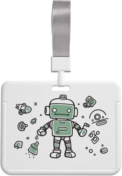 ID-badgehouder plastic - Kaarthouder hoesje - Werk identificeerbaar - Afneembare lanyard - 3x2 inch kaarten - Lijn Robot