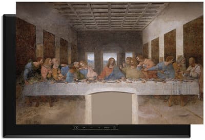 KitchenArt - Laatste avondmaal – Inductie Beschermer - 77x52 cm - Kookplaat Beschermer - Luxe Afdekplaat Inductieplaat - Anti-slip & Oprolbaar - Beschermmat Inductiekookplaat