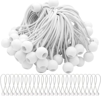 Set van 75 Elastische Straps met Sandowballs voor Tentdoeken, Banners en Zeilen